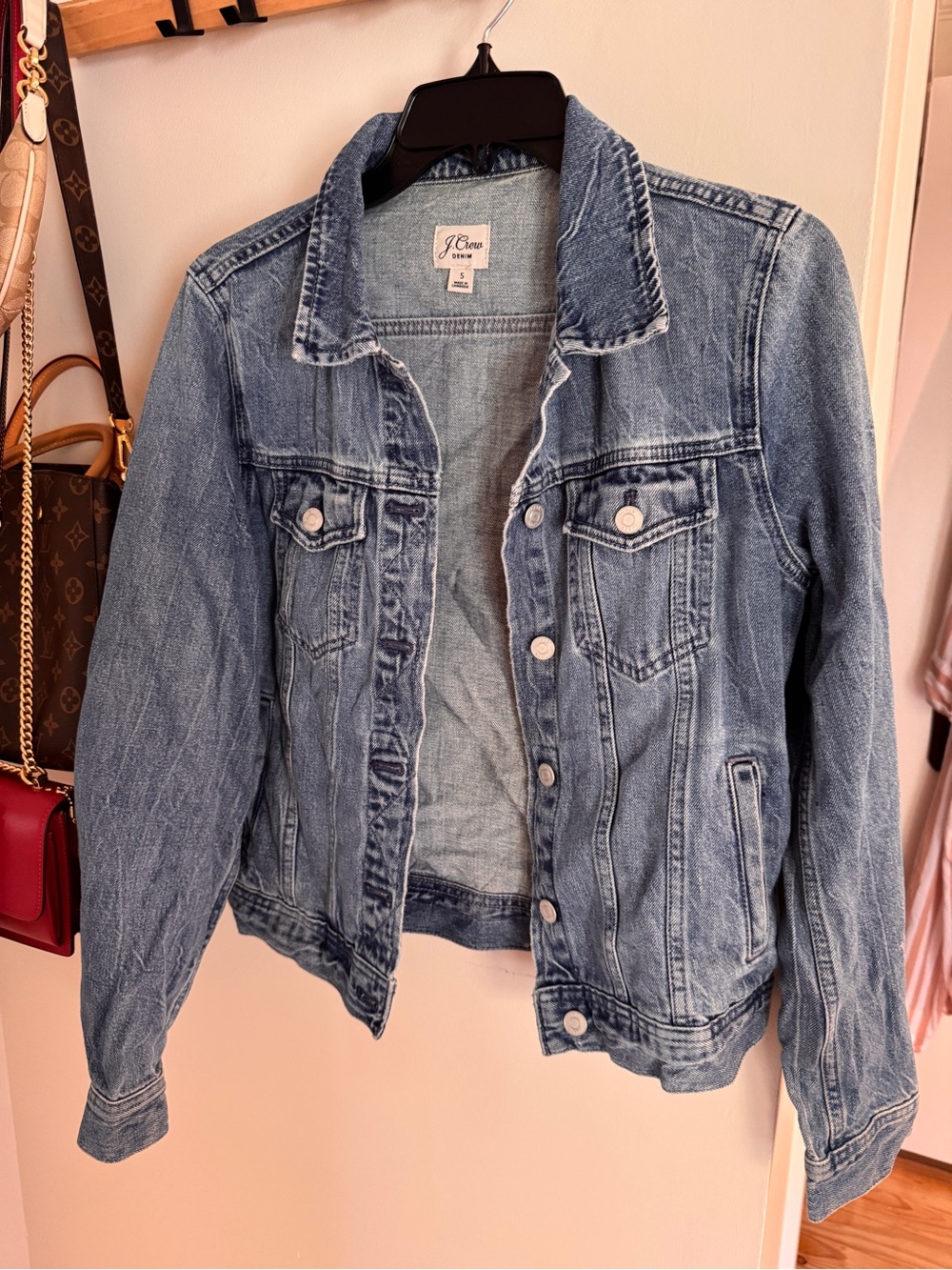 J. Crew Medium Wash Denim Trucker Jacket - Blue
